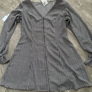 H&M Black and White Houndstooth dress